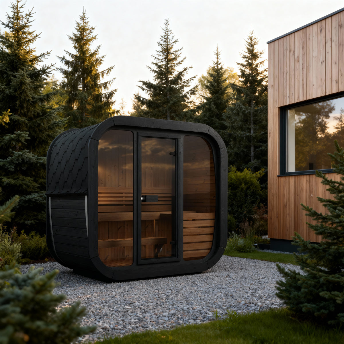 SaunaLife CL4G 3-Person Cube-Series Outdoor Home Sauna Kit