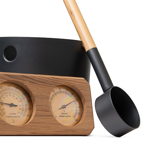 SaunaLife Accessory Package 7 Bucket Ladle Hygrometer and Thermometer