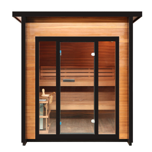 Sunray Cayman 4-Person Traditional Outdoor Sauna with 6kW Harvia Heater