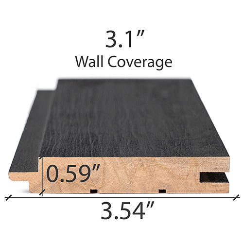 Aspen Brushed Midnight Black Sauna Wood T&G STS4 Wall Cladding 1x4" | WOOD708