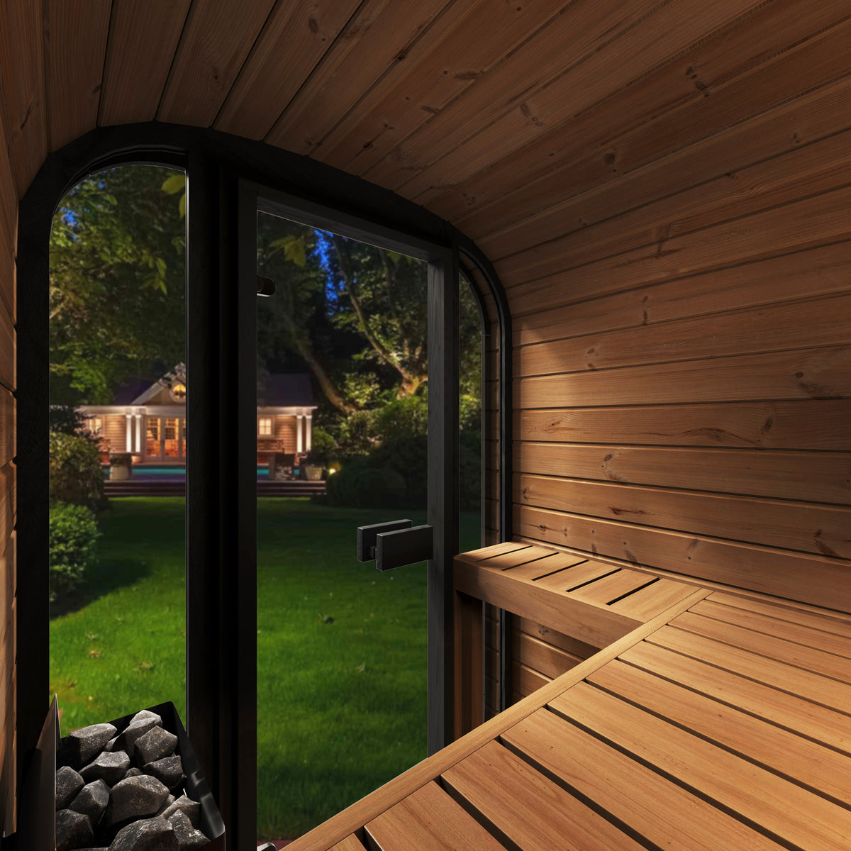 SaunaLife CL3G 2-Person Cube-Series Outdoor Home Sauna Kit