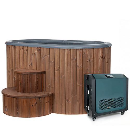 SaunaLife S2 2-Person Cold Plunge Tub and Chiller Heater Package