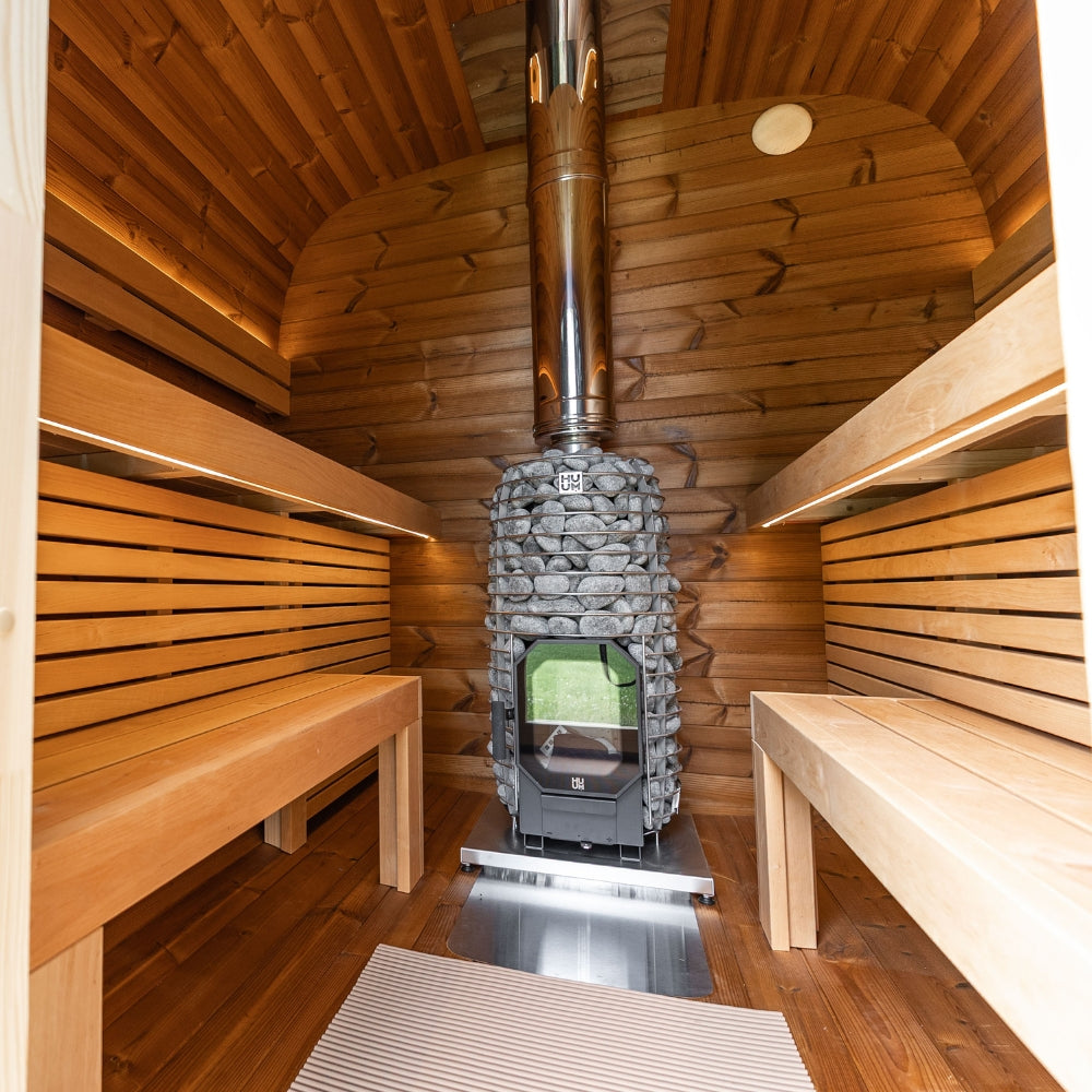 Leil Saunas Black Cube Comfort 6-Person Outdoor Sauna