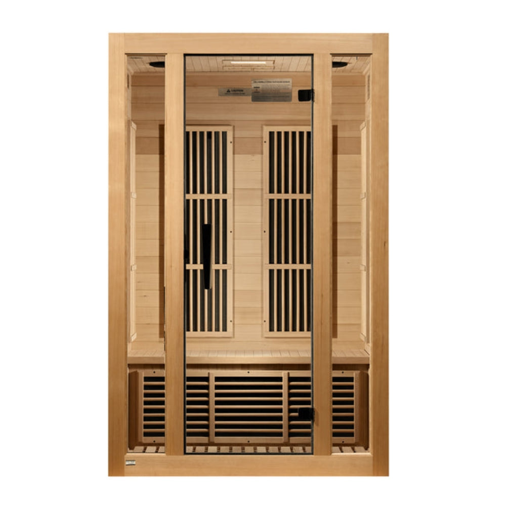 Golden Designs Maxxus Seattle 2-Person Near Zero EMF FAR Infrared Carbon Sauna with Canadian Hemlock | MX-J206-01-ZF