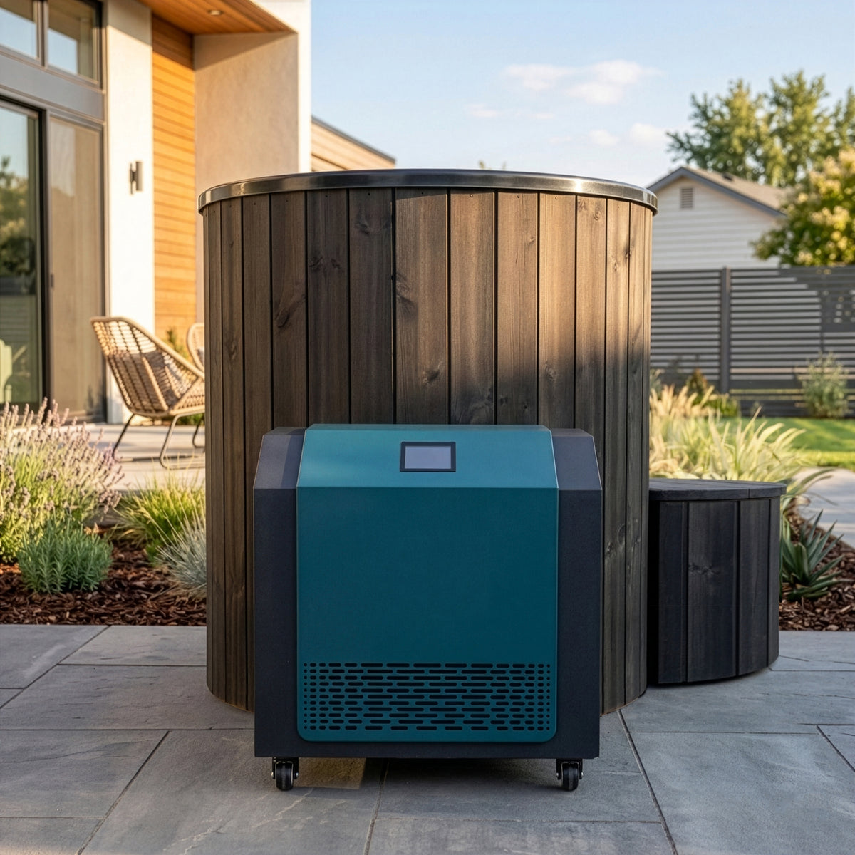 SaunaLife S1 1-Person Cold Plunge Tub and Chiller Heater Package