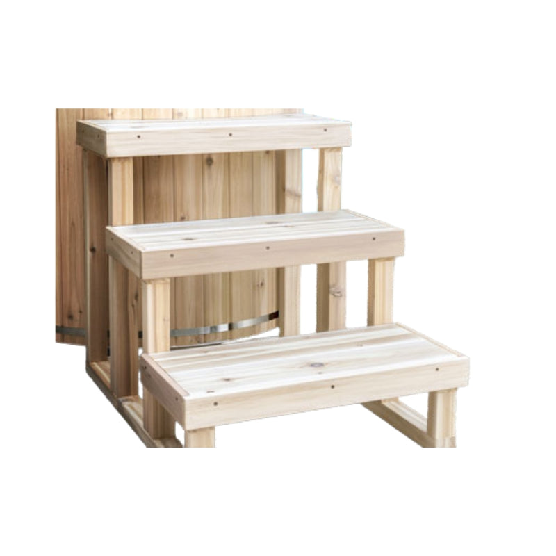 Dundalk 3-Tier Steps for Cold Plunge - Knotty Red Cedar