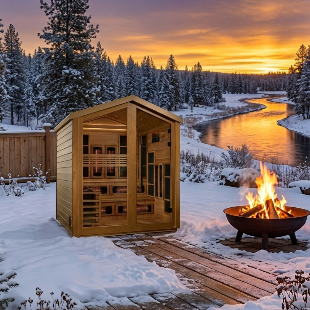 Golden Designs Kaskinen 6-Person Full Spectrum PureTech Hybrid Outdoor Sauna