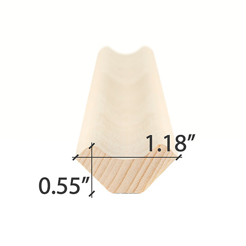 Aspen Sauna Wood SI Inside Corner Trim 1x2" | WOOD675