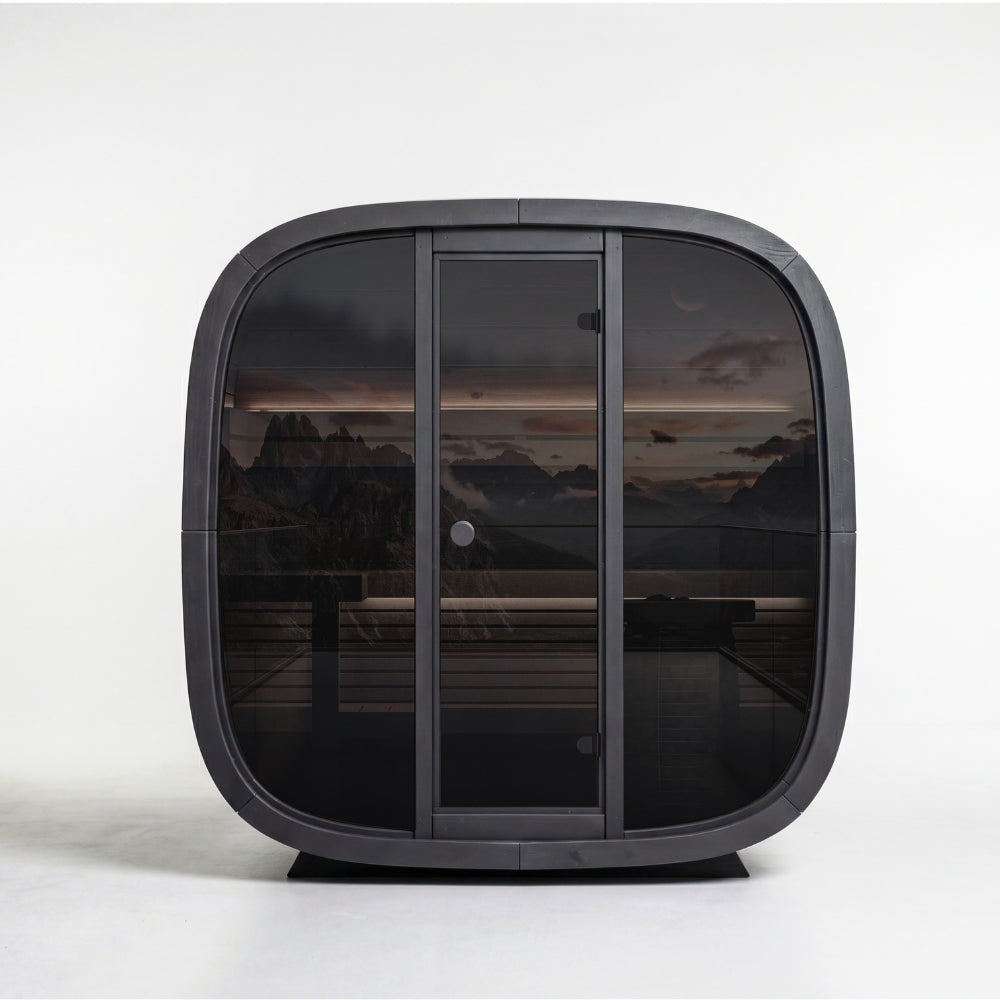 Leil Saunas Black Cube Classic 4-Person Outdoor Sauna