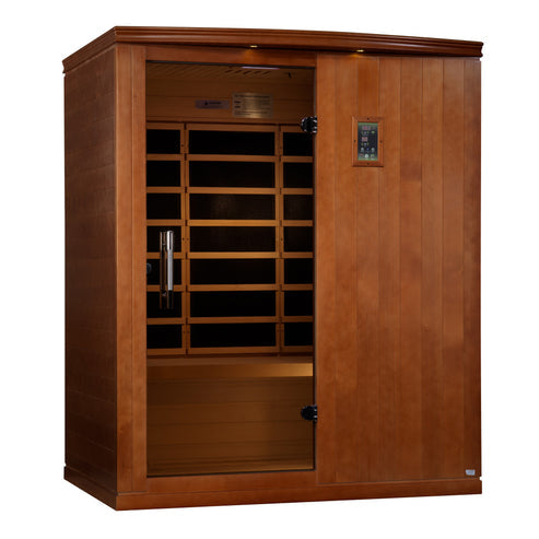 Golden Designs Madrid Elite 3-Person Ultra Low EMF FAR Infrared Sauna | DYN-6310-04 Elite