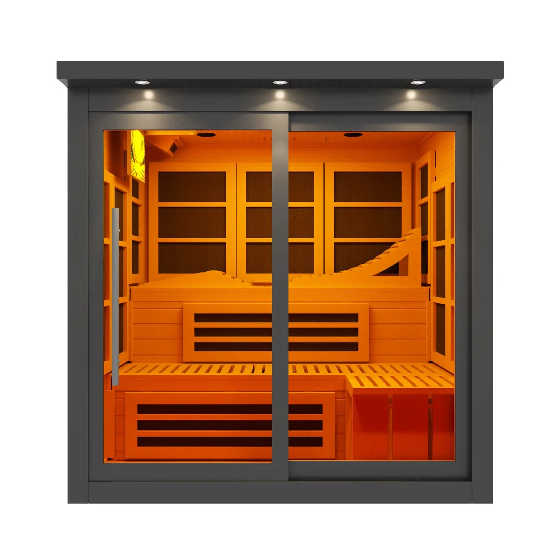 Golden Designs 6-Person Near Zero EMF Far IR Sauna - Black Edition | GDI-6996-02
