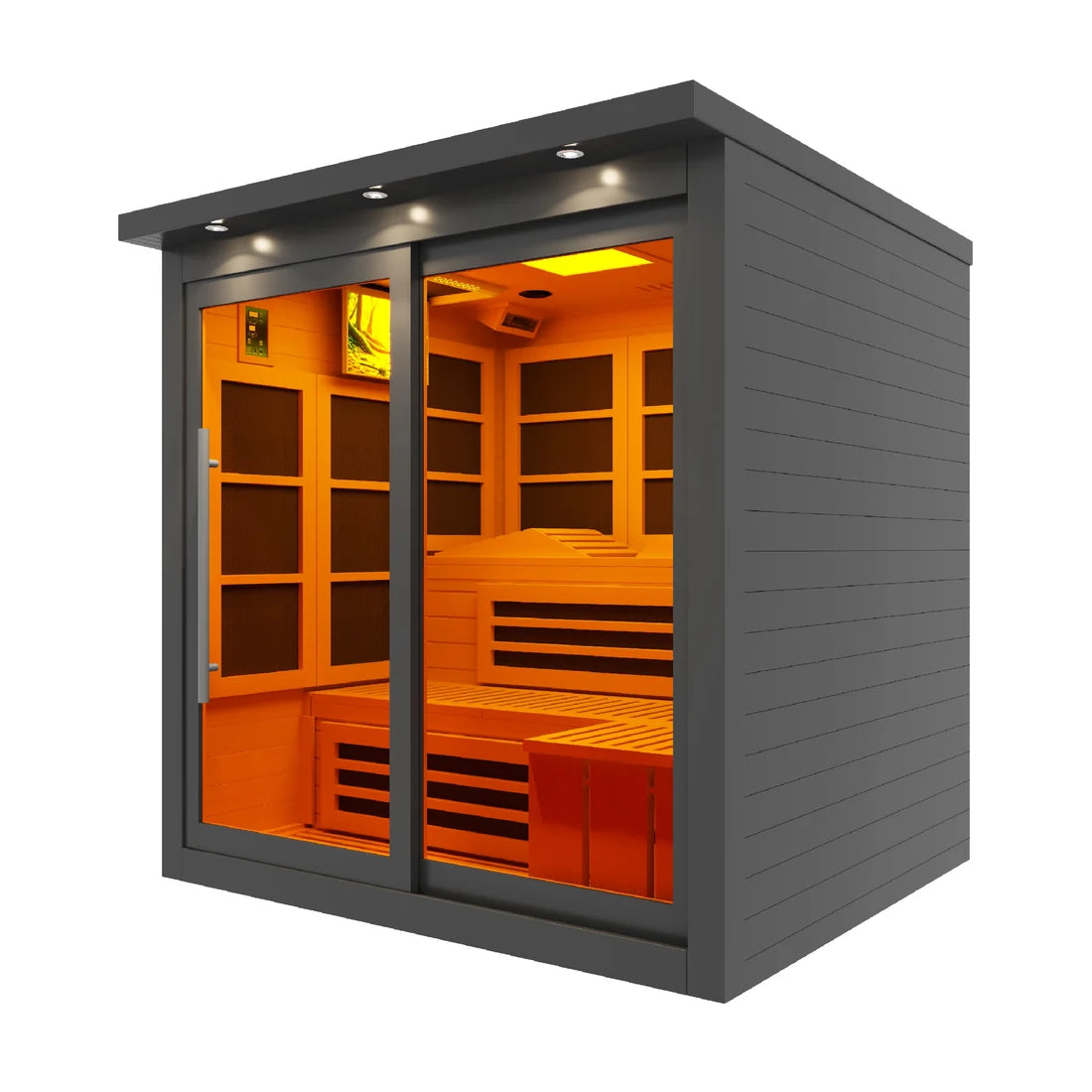 Golden Designs 6-Person Near Zero EMF Far IR Sauna - Black Edition | GDI-6996-02