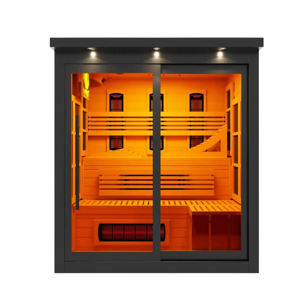 Golden Designs 6-Person Black Full Spectrum Near Zero EMF FAR IR Sauna | GDI-6996-03-FS