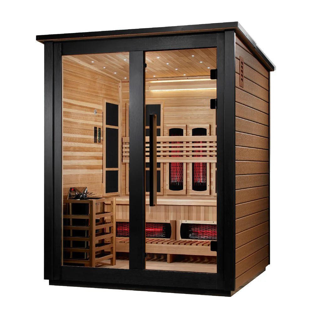 Golden Designs Loviisa 3-Person Full Spectrum Hybrid Outdoor Sauna in 2 Tone | GDI-8523-03
