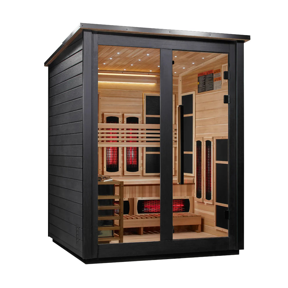 Golden Designs Loviisa 3-Person Full Spectrum Hybrid Outdoor Sauna in Black | GDI-8523-04