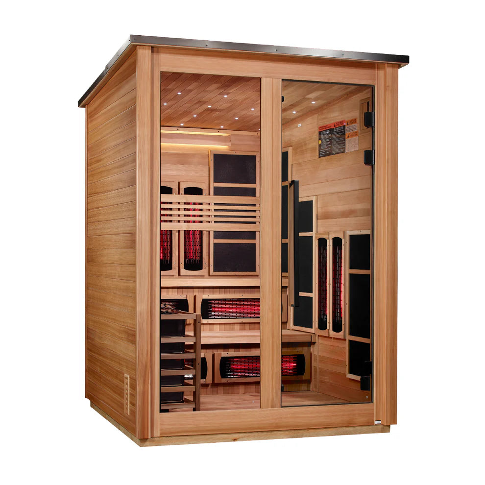 Golden Designs Kaskinen 6-Person Full Spectrum Hybrid Outdoor Sauna in Pacific Cedar | GDI-8526-02