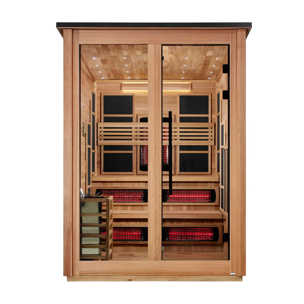 Golden Designs Kaskinen 6-Person Full Spectrum Hybrid Outdoor Sauna in Pacific Cedar | GDI-8526-02