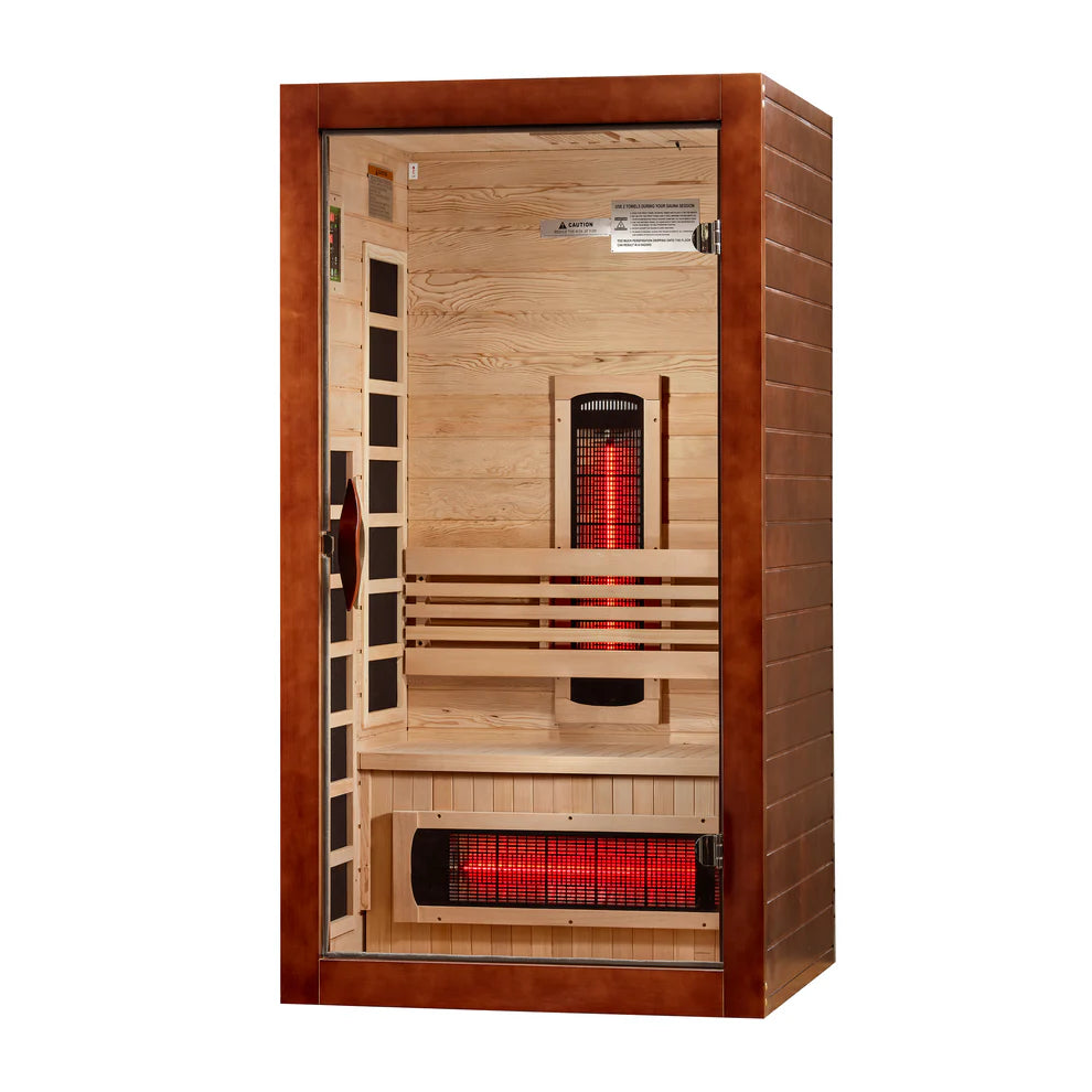 Golden Designs Dynamic Santorini 1-2 Person Full Spectrum Near Zero EMF FAR Infrared Sauna | DYN-6009-03 FS