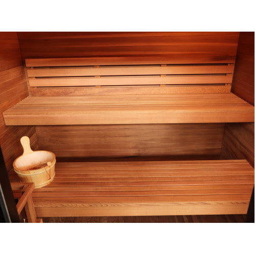 Sunray Cayman 4-Person Traditional Outdoor Sauna with 6kW Harvia Heater