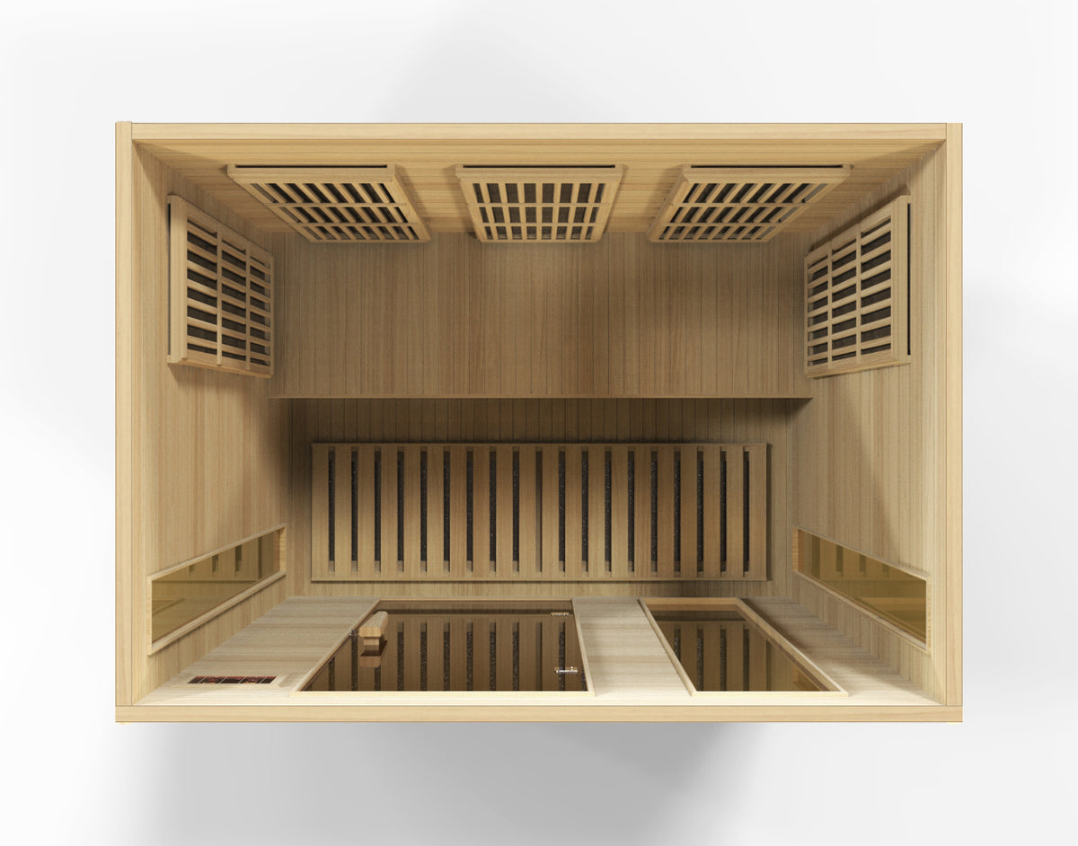 Golden Designs Maxxus 3-Person FAR Infrared Sauna Low EMF with Canadian Hemlock | MX-K306-01
