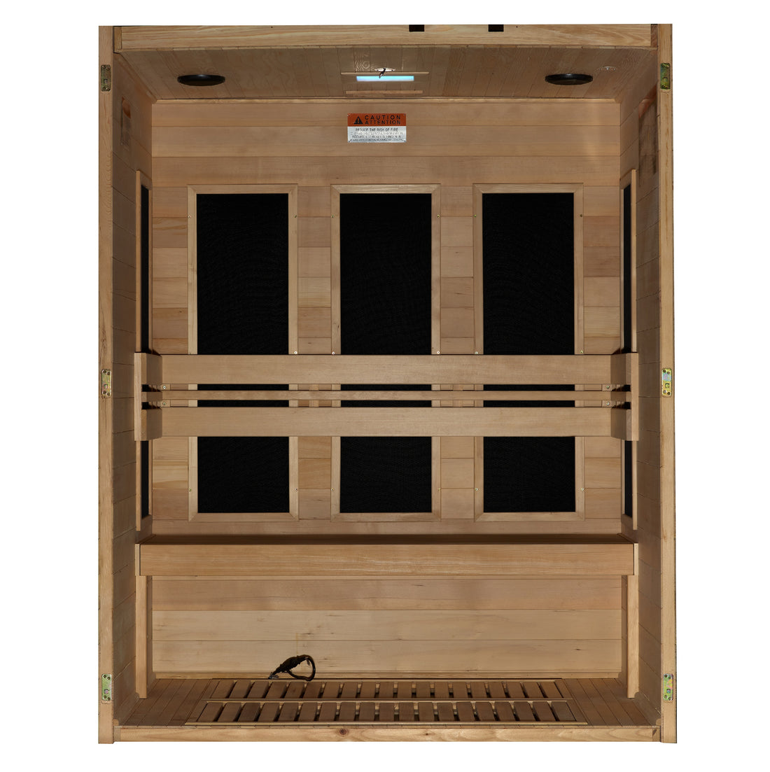 Golden Designs Toscana 3-person Low EMF FAR Infrared Sauna with Canadian Hemlock