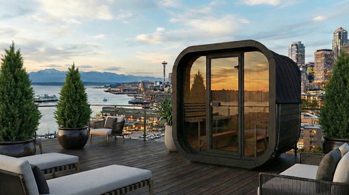 SaunaLife CL7G 6-Person Cube-Series Outdoor Home Sauna Kit