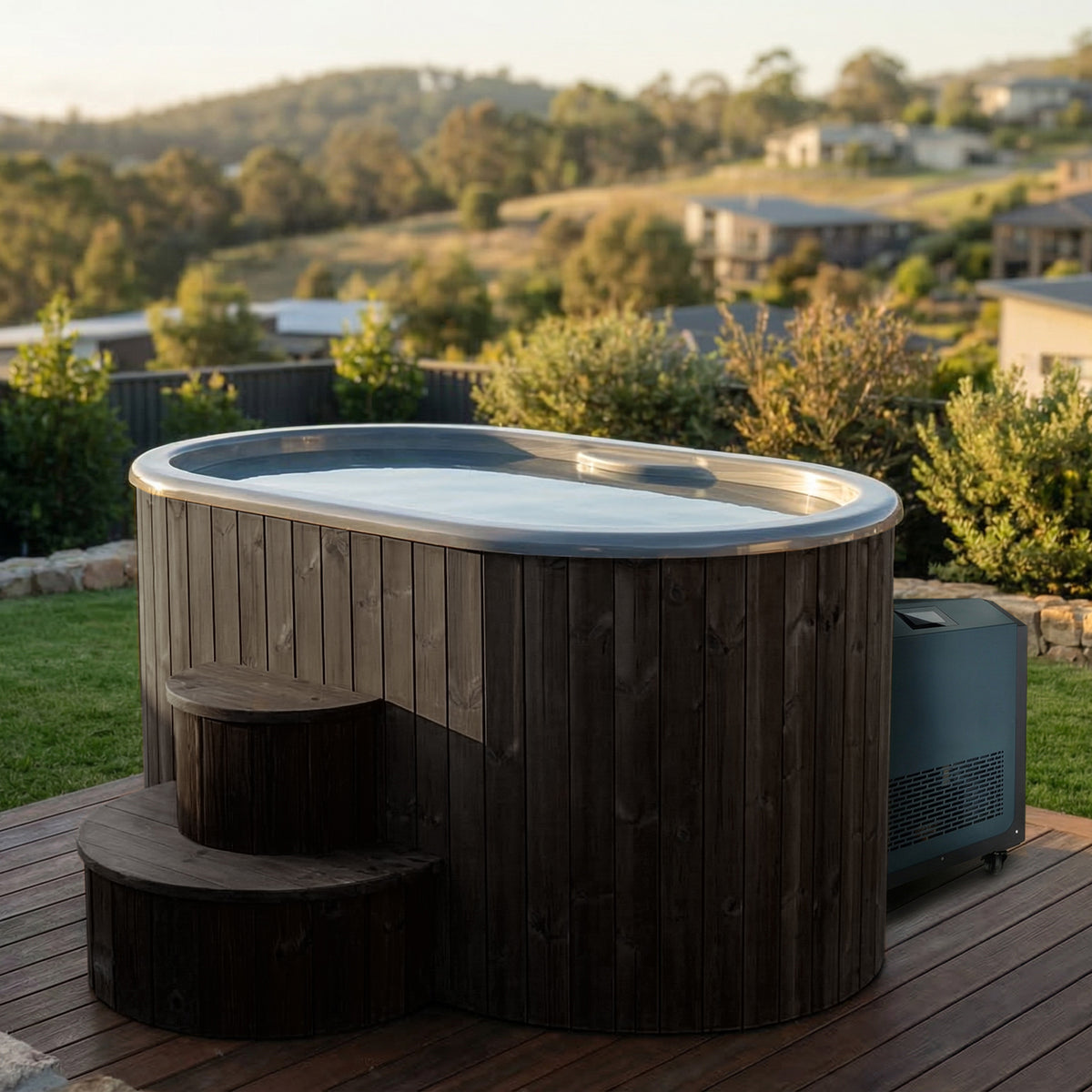SaunaLife S2 2-Person Cold Plunge Tub and Chiller Heater Package