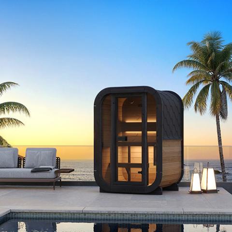 SaunaLife 2-Person Cube-Series Outdoor Home Sauna Kit CL3G