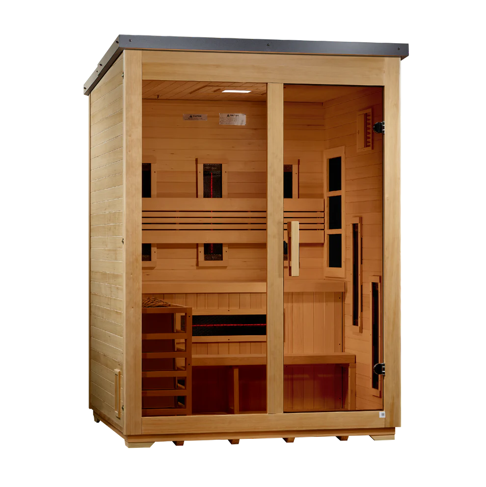 Golden Designs Carinthia 3-Person Full Spectrum Hybrid Outdoor Sauna | GDI-8023-01