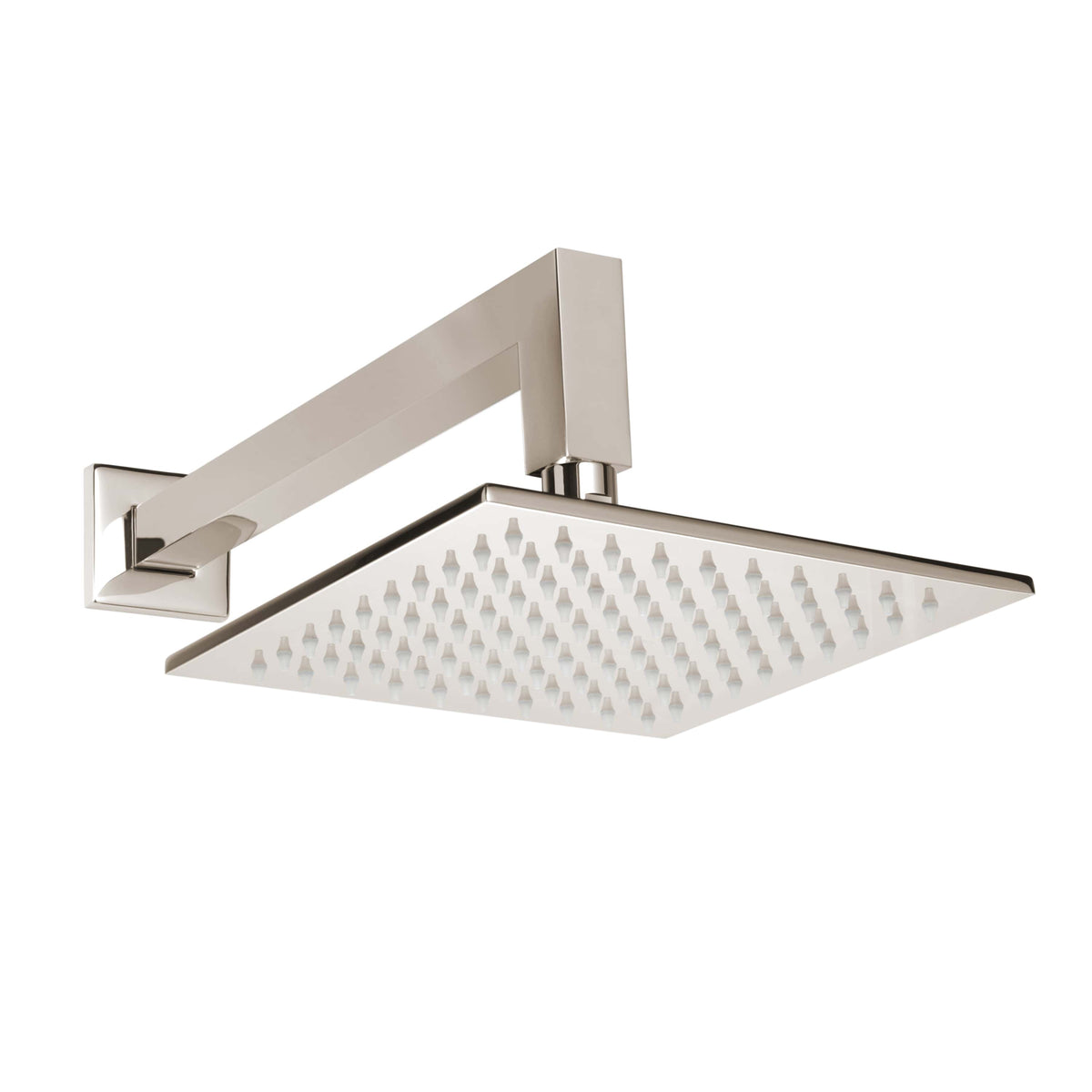 ThermaSol Shower Arm and Rain head Square-Steam Shower Controls & Accessories-ThermaSol-Polished Nickel-Nordica Sauna