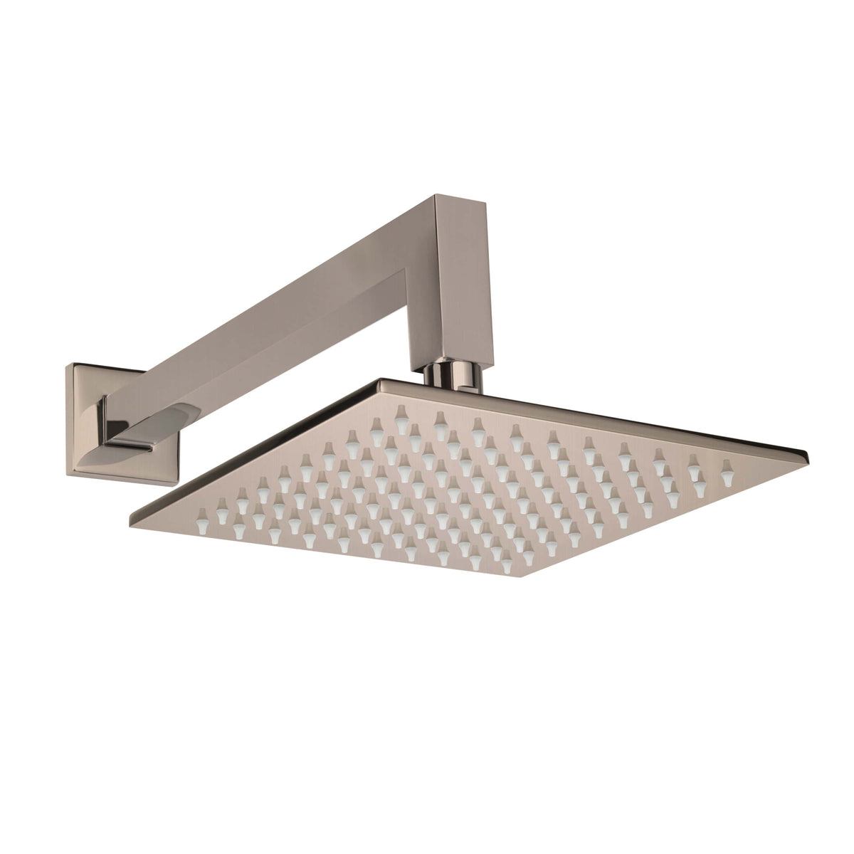 ThermaSol Shower Arm and Rain head Square-Steam Shower Controls & Accessories-ThermaSol-Satin Nickel-Nordica Sauna