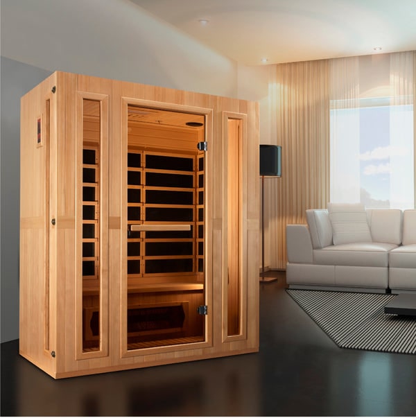 Golden Designs Maxxus "Trinity" Dual Tech 3-Person Low EMF FAR Infrared Sauna with Canadian Hemlock | MX-LS3-01-Sauna-Golden Designs-Nordica Sauna
