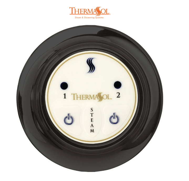 ThermaSol Easy Start Control Round-Steam Shower Controls & Accessories-ThermaSol-Matte Black-Nordica Sauna