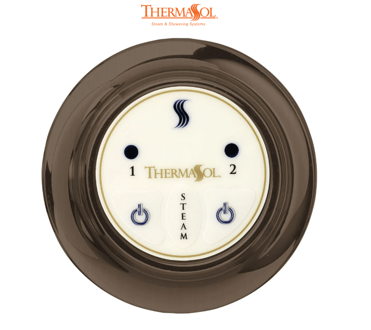 ThermaSol Easy Start Control Round-Steam Shower Controls & Accessories-ThermaSol-Oil Rubbed Bronze-Nordica Sauna