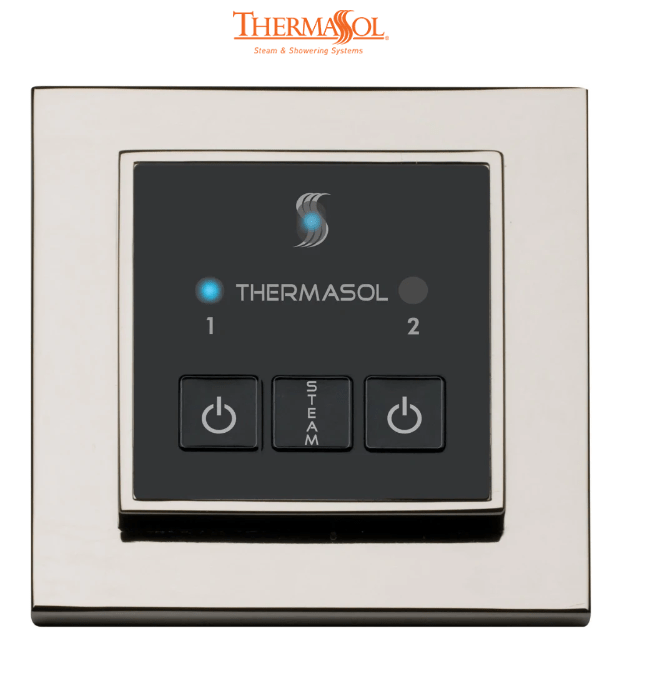 ThermaSol Easy Start Control Square-Steam Shower Controls & Accessories-ThermaSol-Polished Chrome-Nordica Sauna