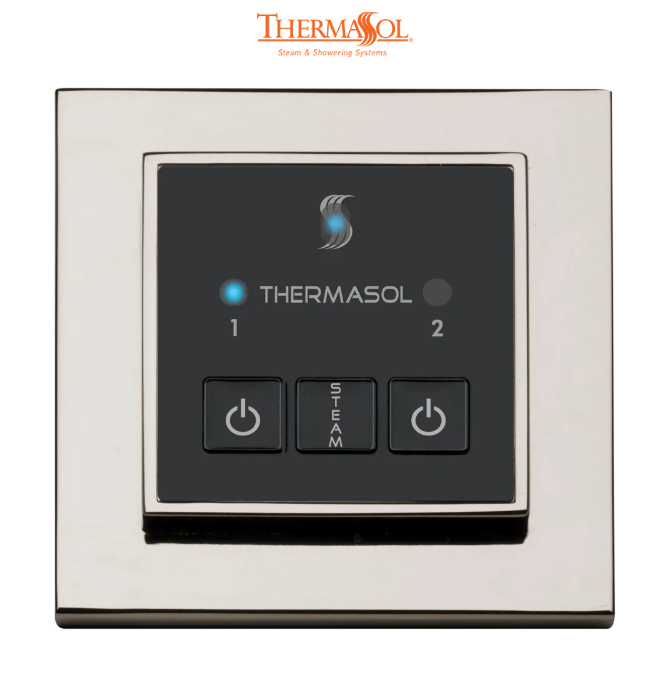 ThermaSol Easy Start Control Square-Steam Shower Controls & Accessories-ThermaSol-Polished Nickel-Nordica Sauna