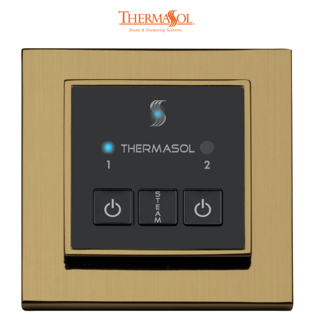 ThermaSol Easy Start Control Square-Steam Shower Controls & Accessories-ThermaSol-Antique Brass-Nordica Sauna