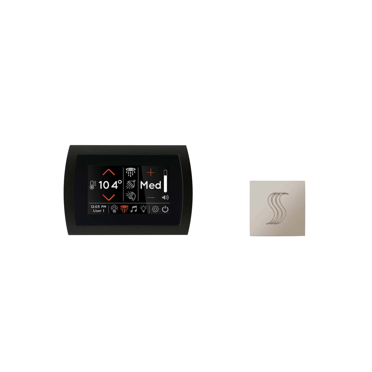 ThermaSol Signatouch Control and Steam Head Kit Square-Steam Shower Controls & Accessories-ThermaSol-Polished Nickel-Nordica Sauna