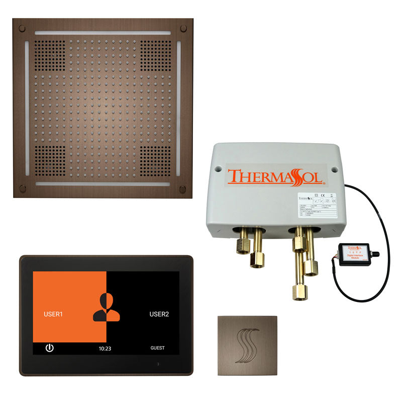 ThermaSol The Total Wellness Hydrovive Package with 10" ThermaTouch Square-Steam Shower Controls & Accessories-ThermaSol-Antique Copper-Nordica Sauna