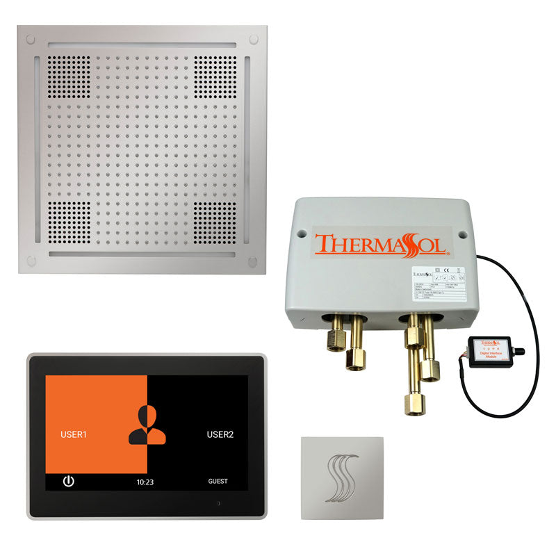 ThermaSol The Total Wellness Hydrovive Package with 10" ThermaTouch Square-Steam Shower Controls & Accessories-ThermaSol-Polished Chrome-Nordica Sauna