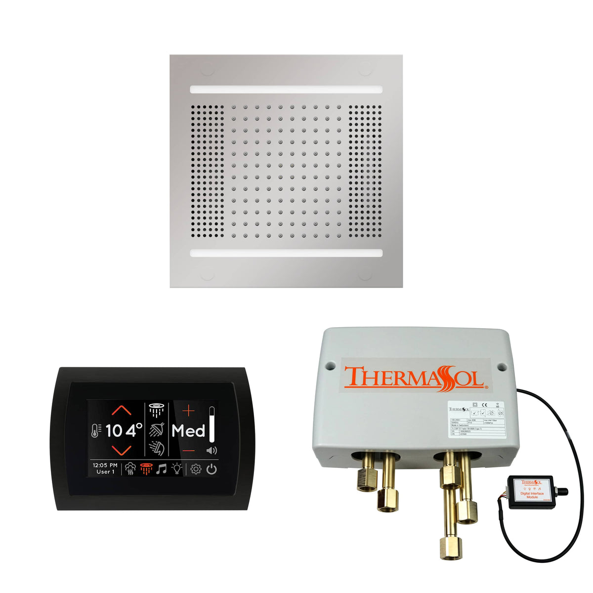 ThermaSol The Wellness Hydrovive14 Shower Package with SignaTouch Round-Steam Shower Controls & Accessories-ThermaSol-Polished Chrome-Nordica Sauna