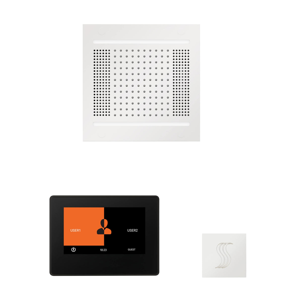 ThermaSol The wellness Hydrovive14 Steam Package with 7" ThermaTouch Square-Steam Shower Controls & Accessories-ThermaSol-White-Nordica Sauna