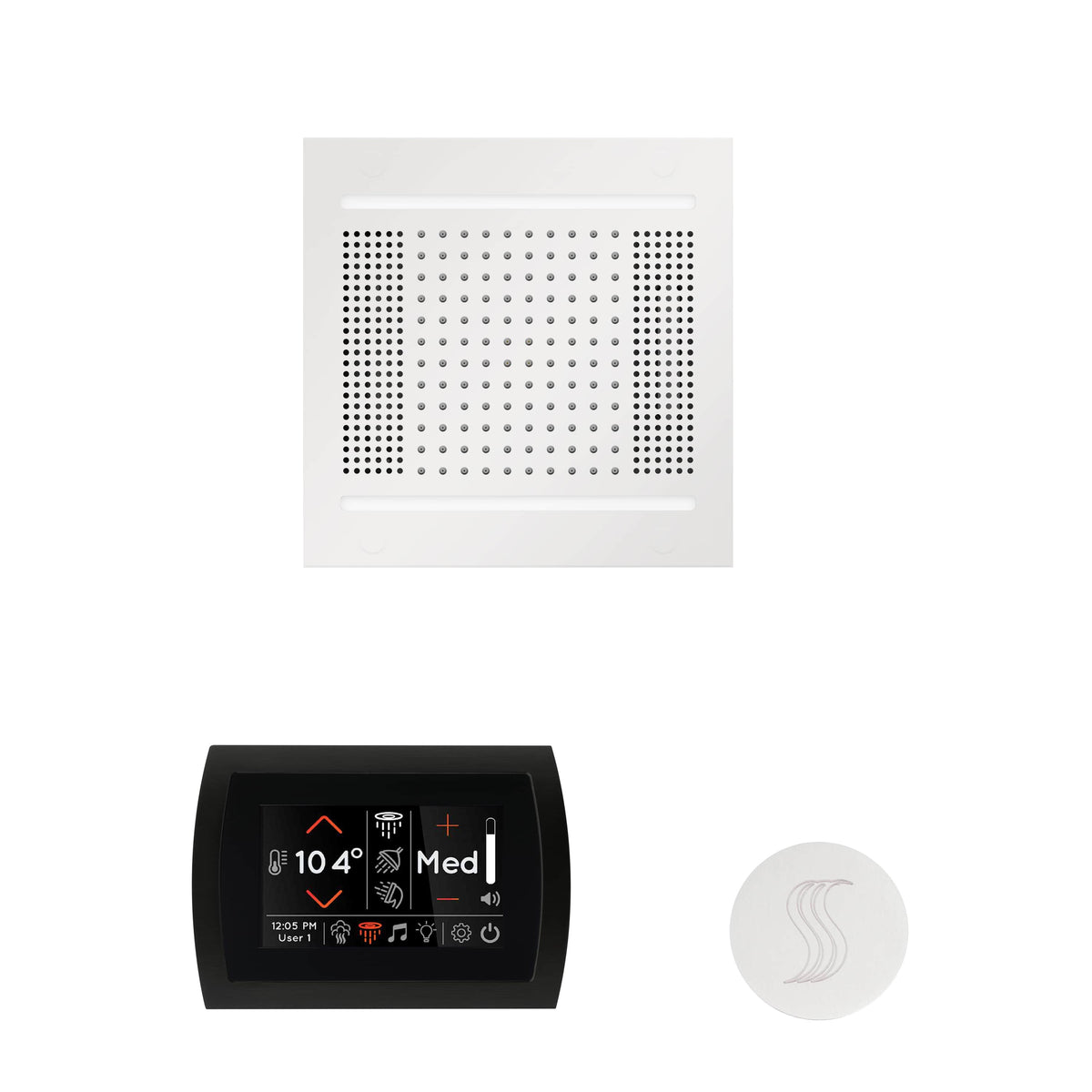 ThermaSol The wellness Hydrovive14 Steam Package with SignaTouch Round-Steam Shower Controls & Accessories-ThermaSol-White-Nordica Sauna