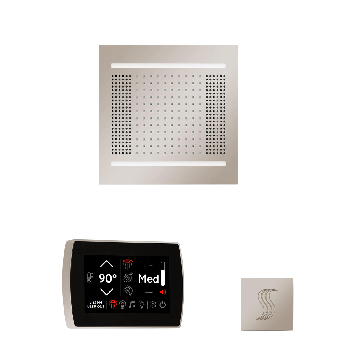 ThermaSol The wellness Hydrovive14 Steam Package with SignaTouch Square-Steam Shower Controls & Accessories-ThermaSol-Polished Nickel-Nordica Sauna