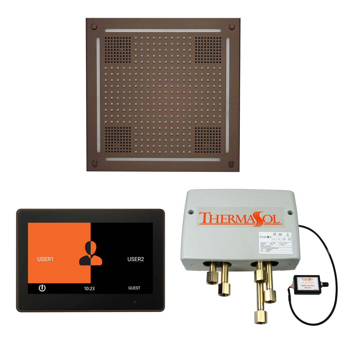 ThermaSol The Wellness Hydrovive Shower Package with 10" ThermaTouch Square-Steam Shower Controls & Accessories-ThermaSol-Oil Rubbed Bronze-Nordica Sauna