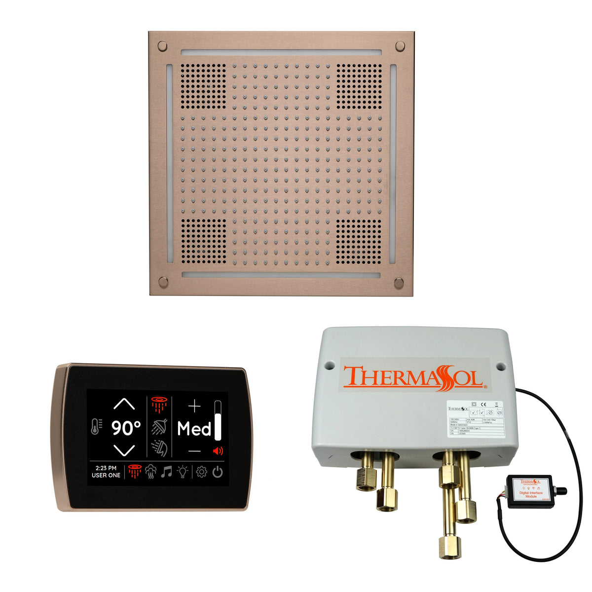 ThermaSol The Wellness Hydrovive Shower Package with SignaTouch Square-Steam Shower Controls & Accessories-ThermaSol-Satin Nickel-Nordica Sauna
