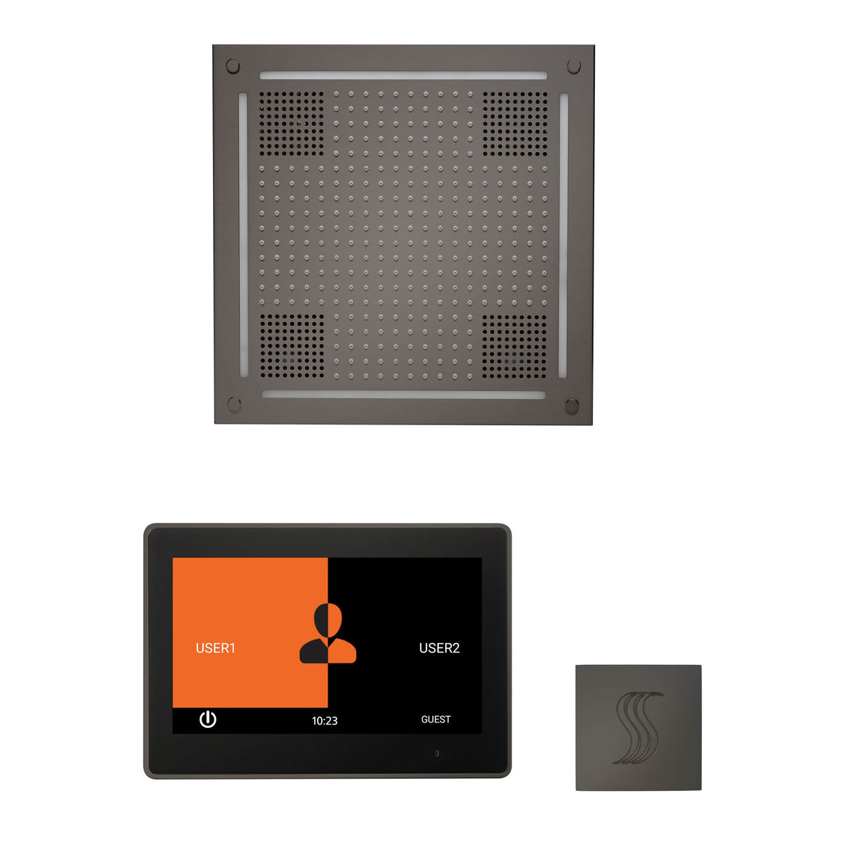 ThermaSol The wellness Hydrovive Steam Package with 10" ThermaTouch Square-Steam Shower Controls & Accessories-ThermaSol-Black Nickel-Nordica Sauna