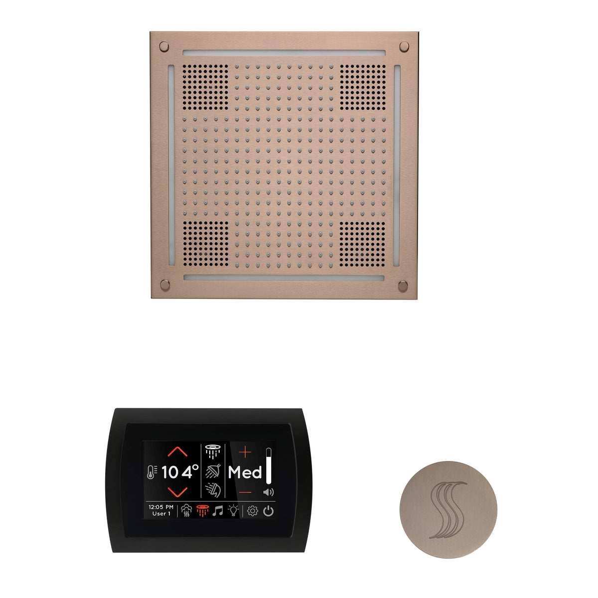 ThermaSol The wellness Hydrovive Steam Package with SignaTouch Round-Steam Shower Controls & Accessories-ThermaSol-Satin Nickel-Nordica Sauna