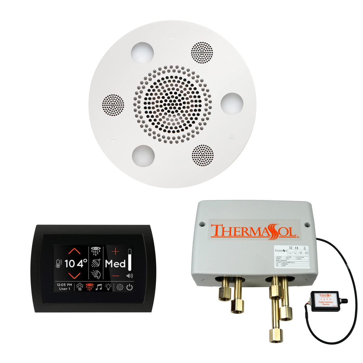 ThermaSol The Wellness Shower Package with SignaTouch Round-Steam Shower Controls & Accessories-ThermaSol-White-Nordica Sauna