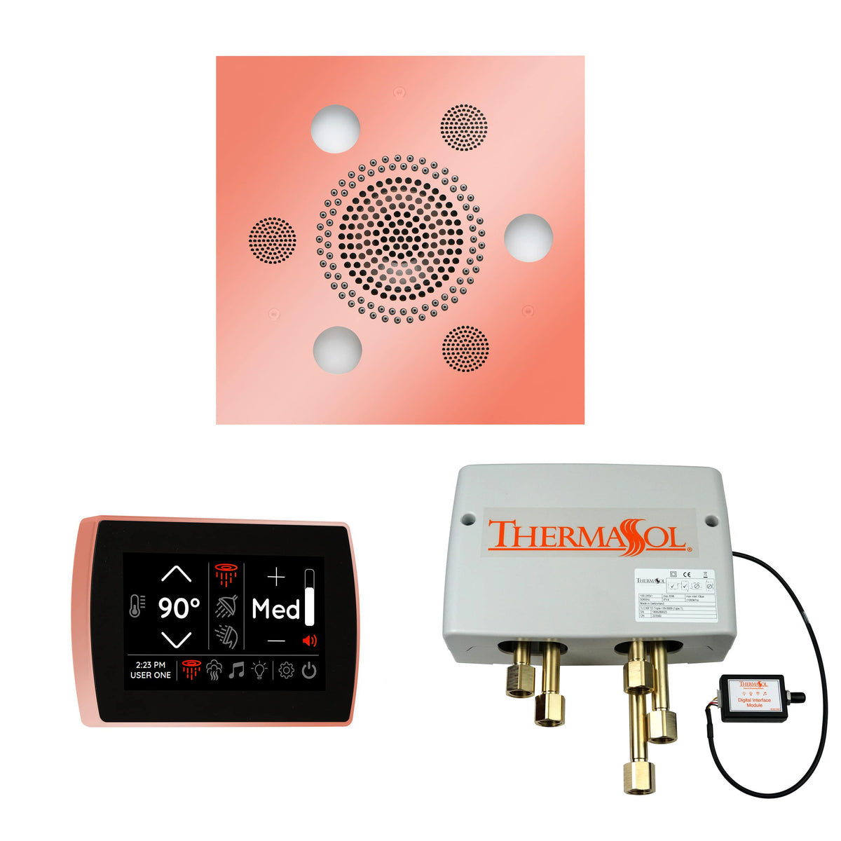 ThermaSol The Wellness Shower Package with SignaTouch Square-Steam Shower Controls & Accessories-ThermaSol-Copper-Nordica Sauna